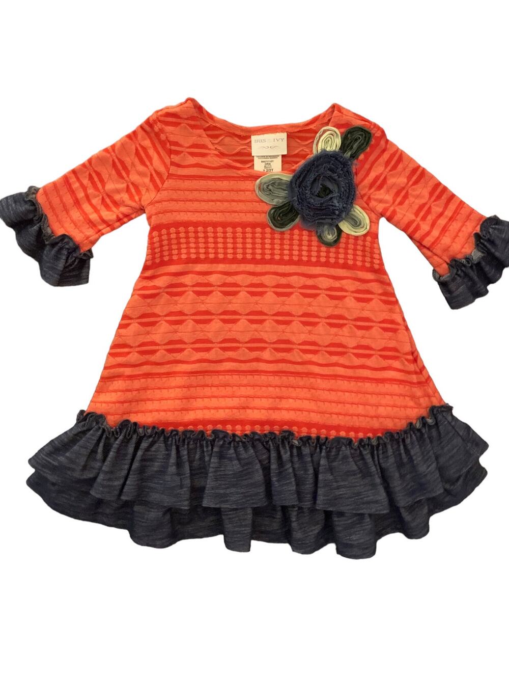 Iris & Ivy Red And Purple Ruffle Dress. Size 2/2T.